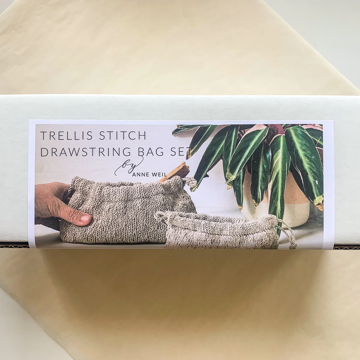 Trellis Stitch Drawstring Bag Set Kit - Image 14